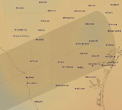 Map of the average cloud coverage across United States for the solar eclipse of 01/16/2056
