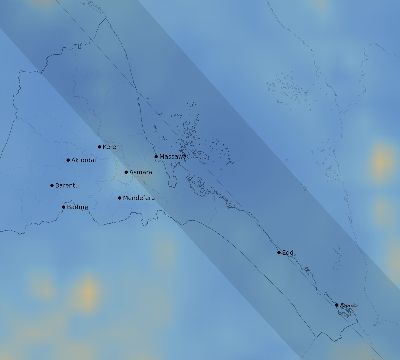 Map of the average cloud coverage across Eritrea for the solar eclipse of 11/05/2059