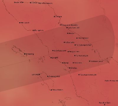 Map of the average cloud coverage across Indonesia for the solar eclipse of 11/05/2059