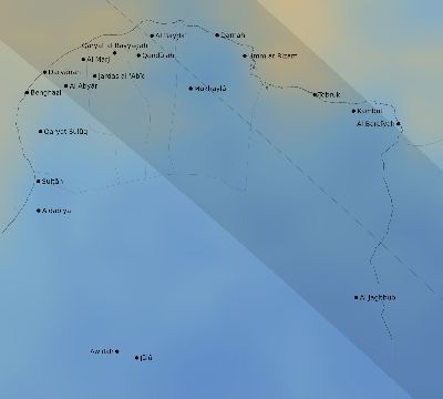 Map of the average cloud coverage across Libya for the solar eclipse of 11/05/2059