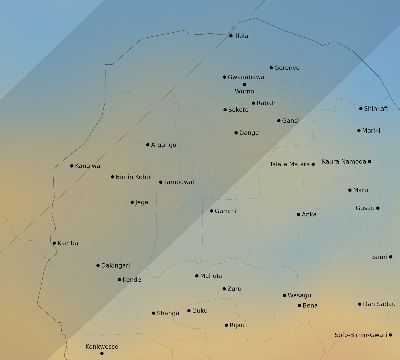 Map of the average cloud coverage across Nigeria for the solar eclipse of 04/30/2060