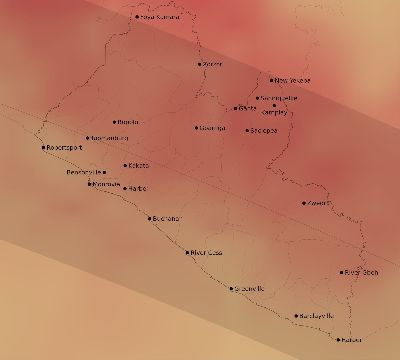 Map of the average cloud coverage across Liberia for the solar eclipse of 10/24/2060