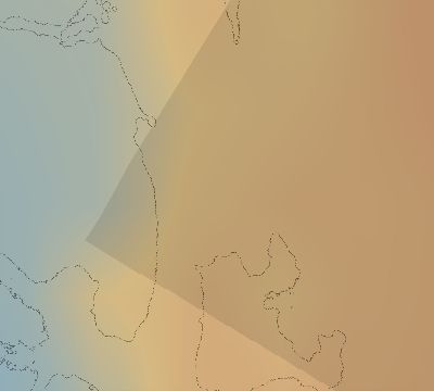 Map of the average cloud coverage across Greenland for the solar eclipse of 04/20/2061