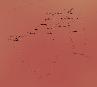 Map of the average cloud coverage across Brunei for the solar eclipse of 02/28/2063