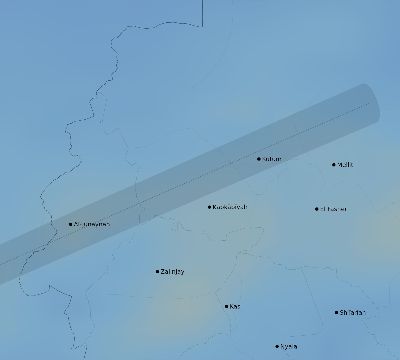 Map of the average cloud coverage across Sudan for the solar eclipse of 12/06/2067