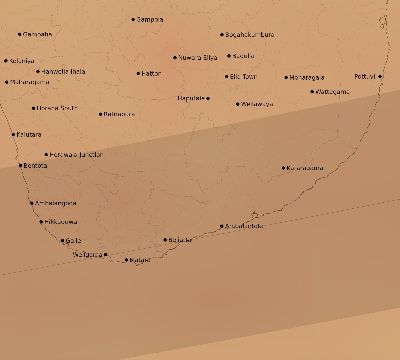 Map of the average cloud coverage across Sri Lanka for the solar eclipse of 04/11/2070
