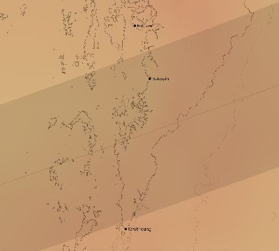 Map of the average cloud coverage across Myanmar for the solar eclipse of 04/11/2070