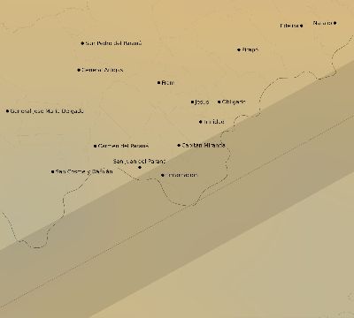 Map of the average cloud coverage across Paraguay for the solar eclipse of 03/31/2071