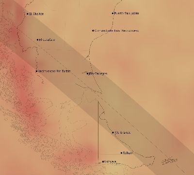 Map of the average cloud coverage across Argentina for the solar eclipse of 08/03/2073