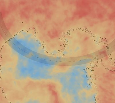 Map of the average cloud coverage across Antarctica for the solar eclipse of 01/06/2076