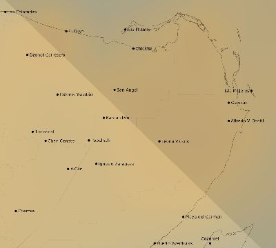 Map of the average cloud coverage across Mexico for the solar eclipse of 11/15/2077