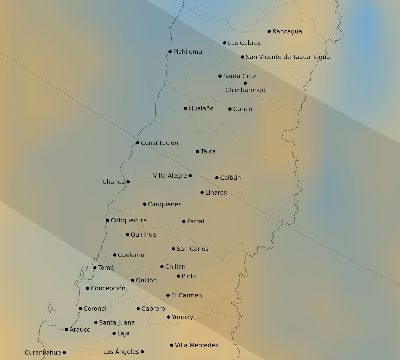 Map of the average cloud coverage across Chile for the solar eclipse of 11/04/2078