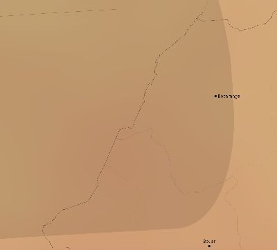 Map of the average cloud coverage across Central African Republic for the solar eclipse of 03/10/2081