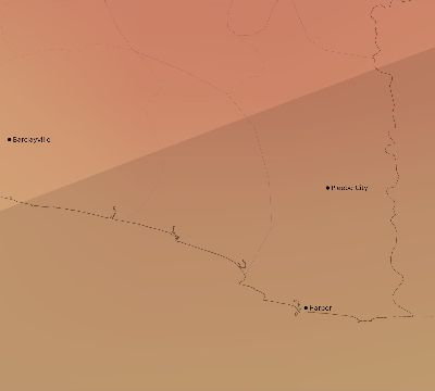 Map of the average cloud coverage across Liberia for the solar eclipse of 03/10/2081