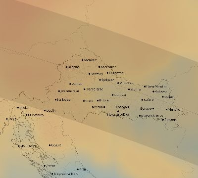 Map of the average cloud coverage across Croatia for the solar eclipse of 09/03/2081