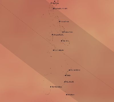 Map of the average cloud coverage across Maldives for the solar eclipse of 09/03/2081