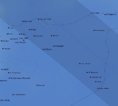 Map of the average cloud coverage across Syria for the solar eclipse of 09/03/2081