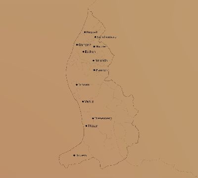 Map of the average cloud coverage across Liechtenstein for the solar eclipse of 02/27/2082