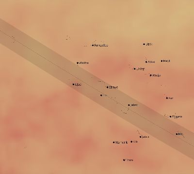 Map of the average cloud coverage across Marshall Islands for the solar eclipse of 06/22/2085