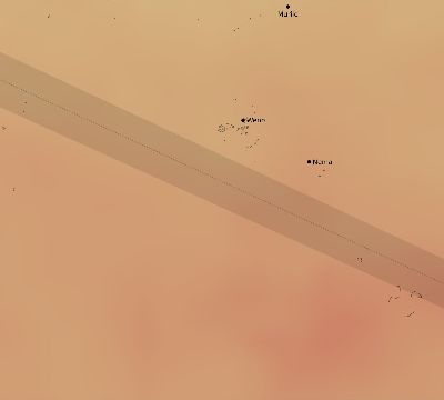 Map of the average cloud coverage across Micronesia for the solar eclipse of 12/16/2085