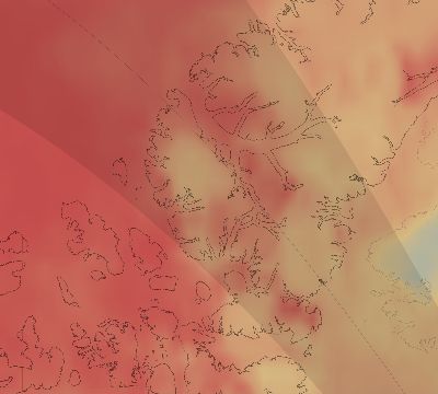 Map of the average cloud coverage across Canada for the solar eclipse of 09/23/2090