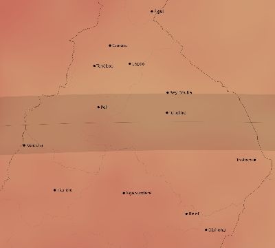 Map of the average cloud coverage across Cameroon for the solar eclipse of 08/03/2092