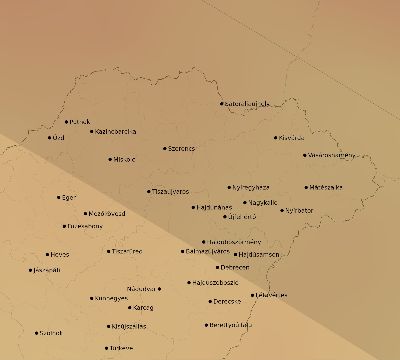Map of the average cloud coverage across Hungary for the solar eclipse of 07/23/2093