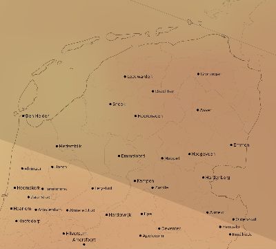 Map of the average cloud coverage across Netherlands for the solar eclipse of 07/23/2093