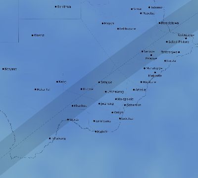 Map of the average cloud coverage across Botswana for the solar eclipse of 06/02/2095