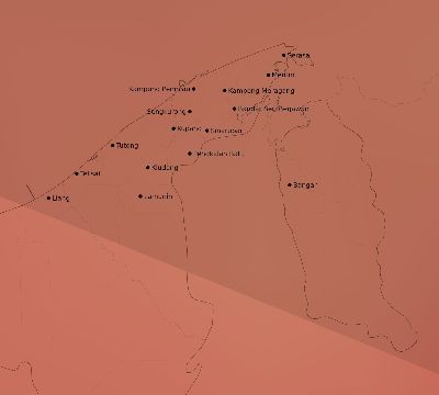 Map of the average cloud coverage across Brunei for the solar eclipse of 11/15/2096