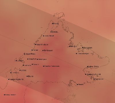 Map of the average cloud coverage across Malaysia for the solar eclipse of 11/15/2096