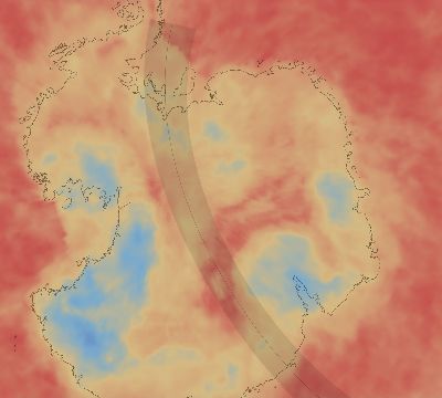 Map of the average cloud coverage across Antarctica for the solar eclipse of 11/04/2097