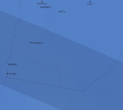 Map of the average cloud coverage across Jordan for the solar eclipse of 07/04/2103