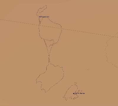 Map of the average cloud coverage across Saint Pierre and Miquelon for the solar eclipse of 05/03/2106