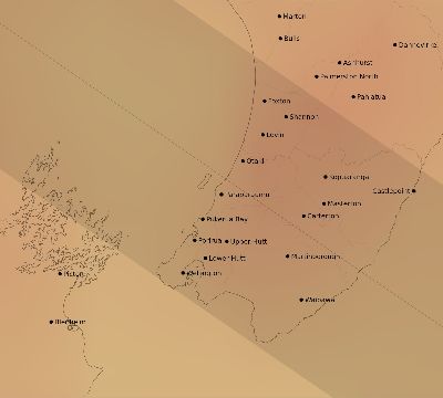 Map of the average cloud coverage across New Zealand for the solar eclipse of 10/26/2106