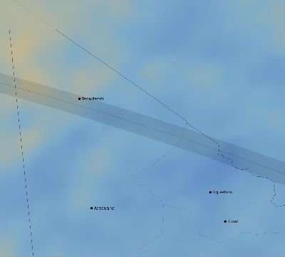 Map of the average cloud coverage across Mali for the solar eclipse of 10/16/2107
