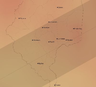 Map of the average cloud coverage across Malawi for the solar eclipse of 02/08/2111