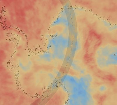 Map of the average cloud coverage across Antarctica for the solar eclipse of 01/29/2112