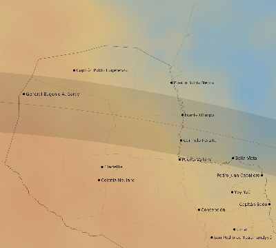 Map of the average cloud coverage across Paraguay for the solar eclipse of 06/13/2113