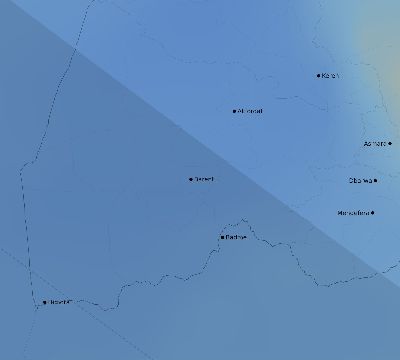 Map of the average cloud coverage across Eritrea for the solar eclipse of 12/08/2113