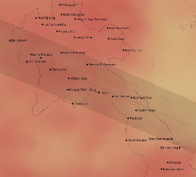 Map of the average cloud coverage across Laos for the solar eclipse of 06/03/2114