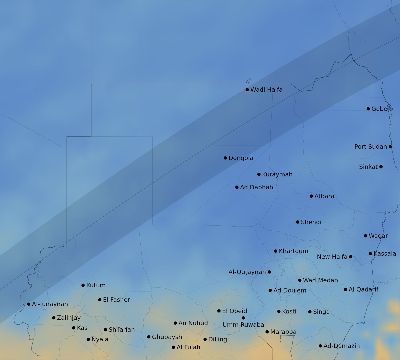 Map of the average cloud coverage across Sudan for the solar eclipse of 06/03/2114