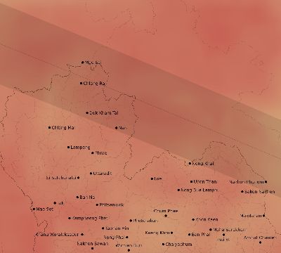 Map of the average cloud coverage across Thailand for the solar eclipse of 06/03/2114