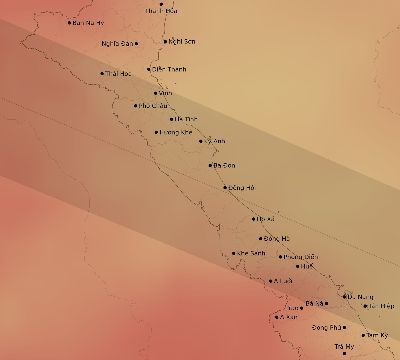 Map of the average cloud coverage across Vietnam for the solar eclipse of 06/03/2114