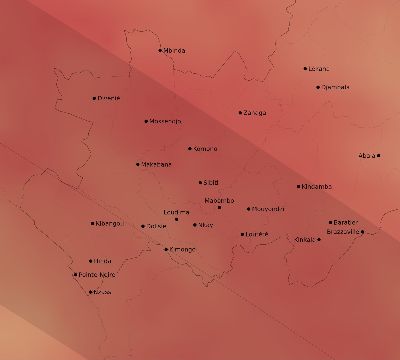 Map of the average cloud coverage across Republic of the Congo for the solar eclipse of 11/27/2114