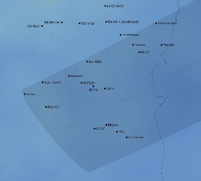 Map of the average cloud coverage across Iran for the solar eclipse of 05/24/2115