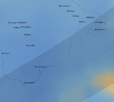 Map of the average cloud coverage across Turkmenistan for the solar eclipse of 05/24/2115