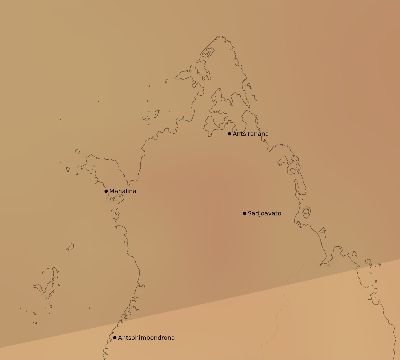 Map of the average cloud coverage across Madagascar for the solar eclipse of 03/22/2118