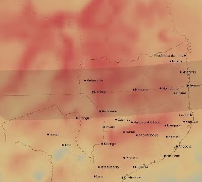 Map of the average cloud coverage across Mozambique for the solar eclipse of 03/22/2118