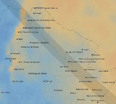 Map of the average cloud coverage across Argentina for the solar eclipse of 09/15/2118